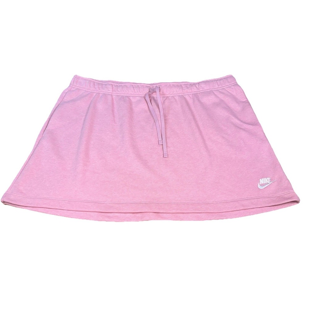 NWT Nike Club Fleece Pink Standard Fit Mid Rise Skirt Women's 2XL XXL HV2344-699 - Picture 2 of 7